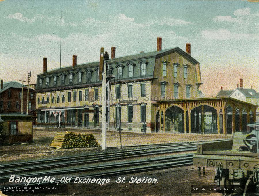Postcard: Bangor, Maine, Old Exchange Street Station